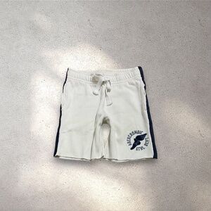 Abercrombie & Fitch White & Navy Blue Bermuda Shorts
